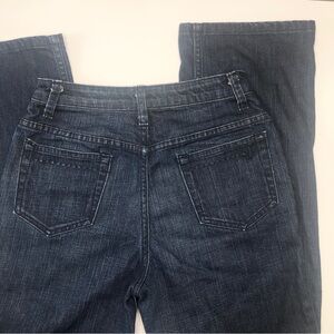 St John Straight High Waist Jeans Dark Wash Size 26 Embroidered Logo